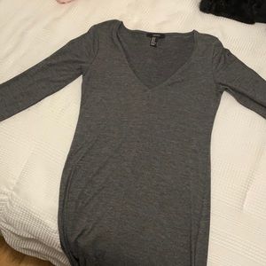Gray mini bodycon dress